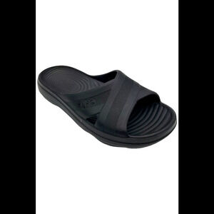 Ryka Women's Cross Band Recovery Slide Sandals Refresh Black - Wide